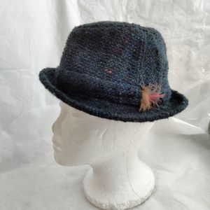 Vintage wool Studio Donegal bucket bowler luxury hat size small